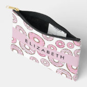 Muster von Donuts, rosa Donuts, Icing, Ihr Name Zubehörtasche (Offen)