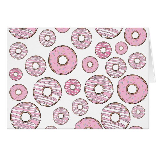 Muster von Donuts, rosa Donuts, Sprinklen (Vorderseite (Horizontal))