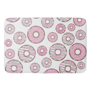 Muster von Donuts, rosa Donuts, Sprinklen Badematte