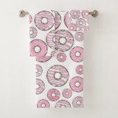 Muster von Donuts, rosa Donuts, Sprinklen Badhandtuch Set (Insitu)