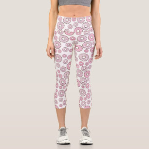 Muster von Donuts, rosa Donuts, Sprinklen Capri Leggings