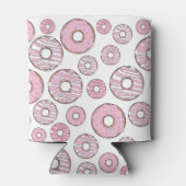 Muster von Donuts, rosa Donuts, Sprinklen Dosenkühler (Rückseite)