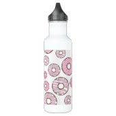 Muster von Donuts, rosa Donuts, Sprinklen Edelstahlflasche (Links)