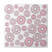 Muster von Donuts, rosa Donuts, Sprinklen Fliese (Vorderseite)