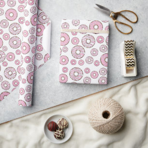 Muster von Donuts, rosa Donuts, Sprinklen Geschenkpapier