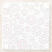 Muster von Donuts, rosa Donuts, Sprinklen Glasuntersetzer (Rückseite)