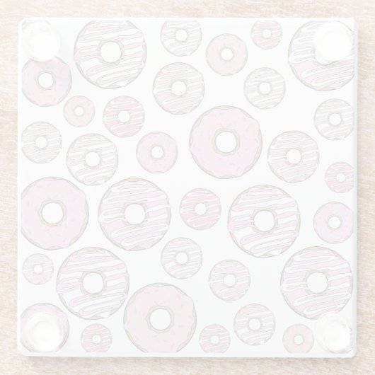 Muster von Donuts, rosa Donuts, Sprinklen Glasuntersetzer (Rückseite)