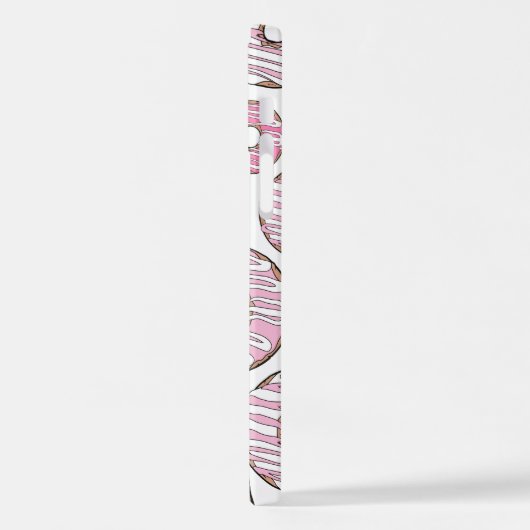 Muster von Donuts, rosa Donuts, Sprinklen iPhone Hülle (Linke Seite)