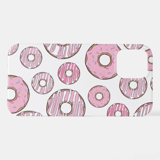 Muster von Donuts, rosa Donuts, Sprinklen iPhone Hülle (Rückseite (Horizontal))