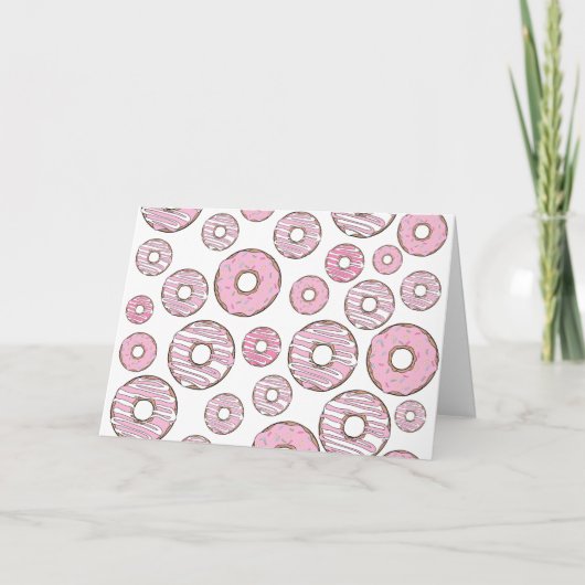 Muster von Donuts, rosa Donuts, Sprinklen Karte (Vorderseite)