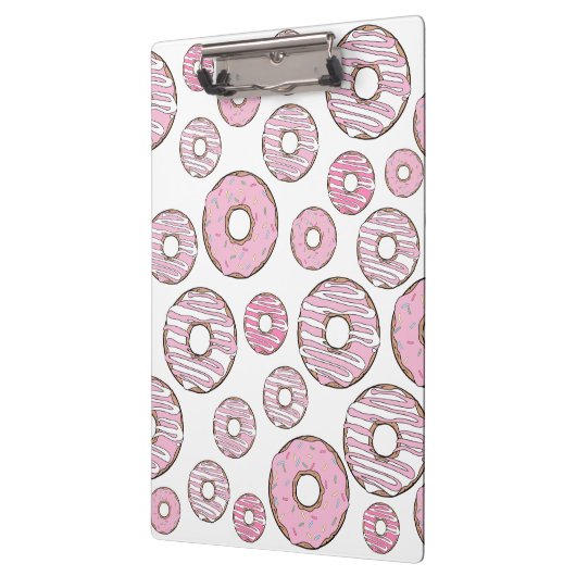 Muster von Donuts, rosa Donuts, Sprinklen Klemmbrett (Links)