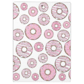Muster von Donuts, rosa Donuts, Sprinklen Klemmbrett (Rückseite)
