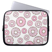 Muster von Donuts, rosa Donuts, Sprinklen Laptopschutzhülle (Vorderseite)