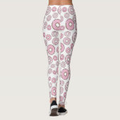 Muster von Donuts, rosa Donuts, Sprinklen Leggings (Rückseite)