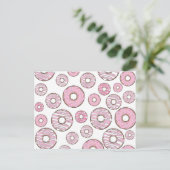 Muster von Donuts, rosa Donuts, Sprinklen Postkarte (Stehend Vorderseite)