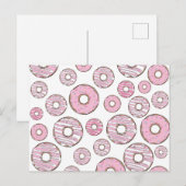 Muster von Donuts, rosa Donuts, Sprinklen Postkarte (Vorne/Hinten)