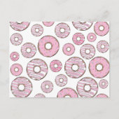 Muster von Donuts, rosa Donuts, Sprinklen Postkarte (Vorderseite)