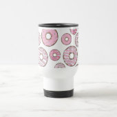 Muster von Donuts, rosa Donuts, Sprinklen Reisebecher (Mittel)