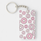 Muster von Donuts, rosa Donuts, Sprinklen Schlüsselanhänger (Vorderseite)