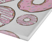 Muster von Donuts, rosa Donuts, Sprinklen Schneidebrett (Ecke)