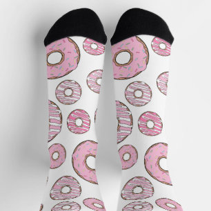 Muster von Donuts, rosa Donuts, Sprinklen Socken