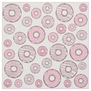 Muster von Donuts, rosa Donuts, Sprinklen Stoff