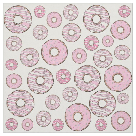 Muster von Donuts, rosa Donuts, Sprinklen Stoff (Muster)