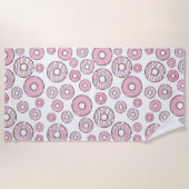 Muster von Donuts, rosa Donuts, Sprinklen Strandtuch (Vorderseite)