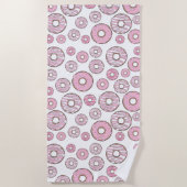 Muster von Donuts, rosa Donuts, Sprinklen Strandtuch (Vorderseite)