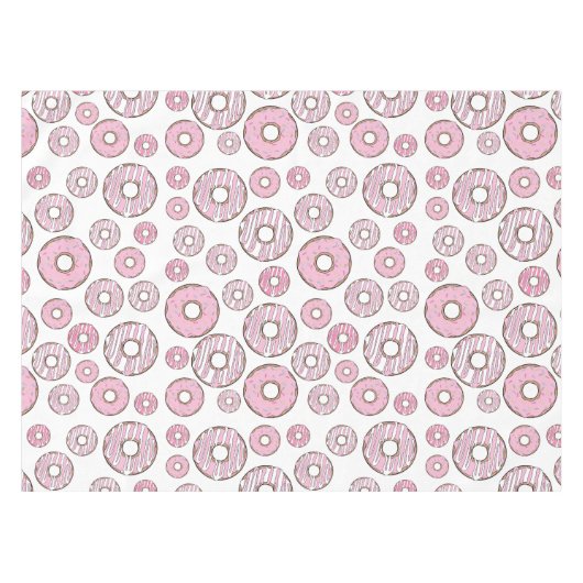 Muster von Donuts, rosa Donuts, Sprinklen Tischdecke (Vorderseite (Horizontal))