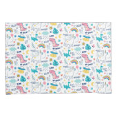 Muster von Einhorn und Dinosaurier Kissenbezug (Vorderseite-Rechts)