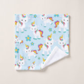 Muster von Einhörnern, Niedlichen Einhörnchen, Blu Badhandtuch Set (Waschlappen)