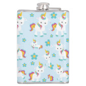 Muster von Einhörnern, Niedlichen Einhörnchen, Blu Flachmann (Rückseite)