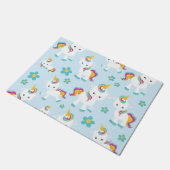 Muster von Einhörnern, Niedlichen Einhörnchen, Blu Fußmatte (Schrägansicht)