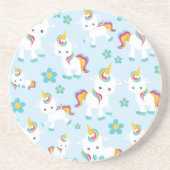 Muster von Einhörnern, Niedlichen Einhörnchen, Blu Getränkeuntersetzer (Vorne)