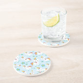 Muster von Einhörnern, Niedlichen Einhörnchen, Blu Getränkeuntersetzer (Seite)