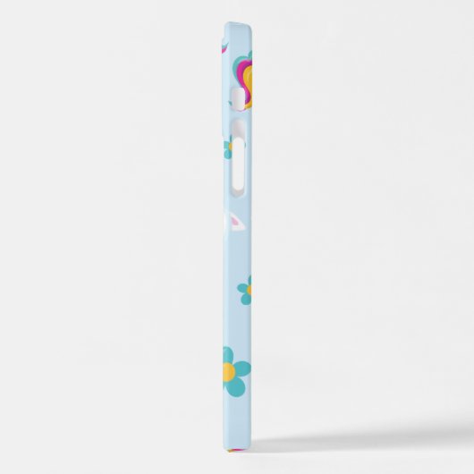 Muster von Einhörnern, Niedlichen Einhörnchen, Blu iPhone Hülle (Linke Seite)