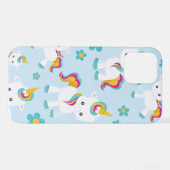 Muster von Einhörnern, Niedlichen Einhörnchen, Blu iPhone Hülle (Rückseite (Horizontal))