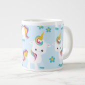 Muster von Einhörnern, Niedlichen Einhörnchen, Blu Jumbo-Tasse (Vorderseite Rechts)