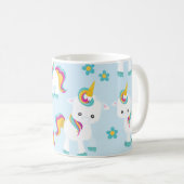 Muster von Einhörnern, Niedlichen Einhörnchen, Blu Kaffeetasse (VorderseiteRechts)