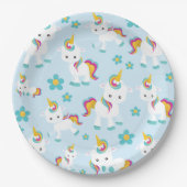 Muster von Einhörnern, Niedlichen Einhörnchen, Blu Pappteller (Vorderseite)