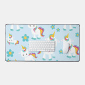 Muster von Einhörnern, Niedlichen Einhörnchen, Blu Schreibtischunterlage (Tastatur & Maus)