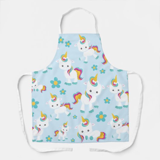 Muster von Einhörnern, Niedlichen Einhörnchen, Blu Schürze (Vorderseite)