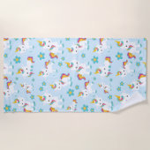 Muster von Einhörnern, Niedlichen Einhörnchen, Blu Strandtuch (Vorderseite)