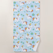 Muster von Einhörnern, Niedlichen Einhörnchen, Blu Strandtuch (Vorderseite)