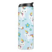 Muster von Einhörnern, Niedlichen Einhörnchen, Blu Thermosbecher (Nach links gedreht)