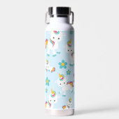 Muster von Einhörnern, Niedlichen Einhörnchen, Blu Trinkflasche (Vorne)