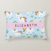 Muster von Einhörnern, Niedlichen Einhörnchen, Ihr Dekokissen (Vorderseite)