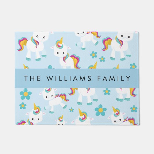 Muster von Einhörnern, Niedlichen Einhörnchen, Ihr Fußmatte (Vorderseite)