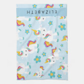 Muster von Einhörnern, Niedlichen Einhörnchen, Ihr Geschirrtuch (Vertikal)